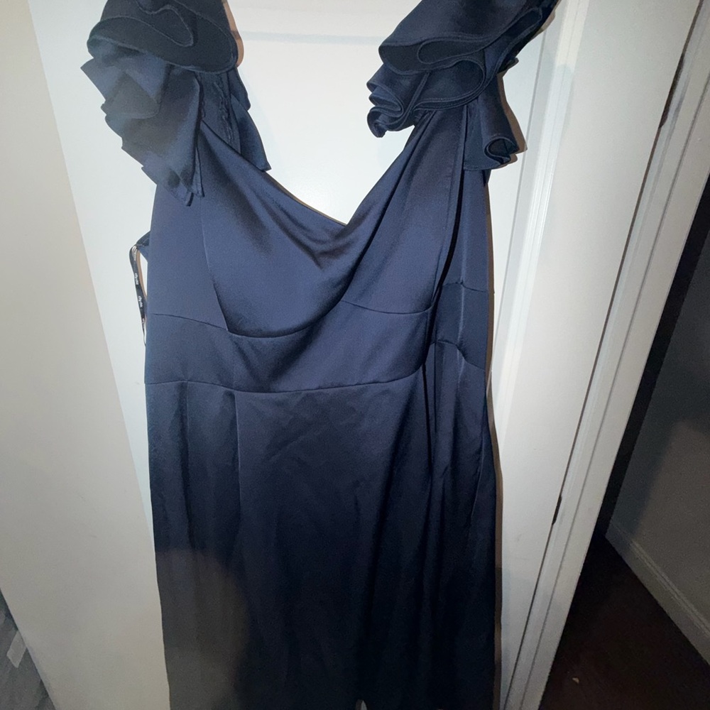 City Chic One Shoulder Navy Dress
